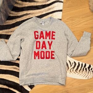 Alternative Gray Sweatshirt with Red Print